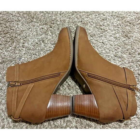 Vionic Ankle Boots Womens 8 Brown Upton Side Zip Almond Toe Casual Leather - Picture 8 of 10